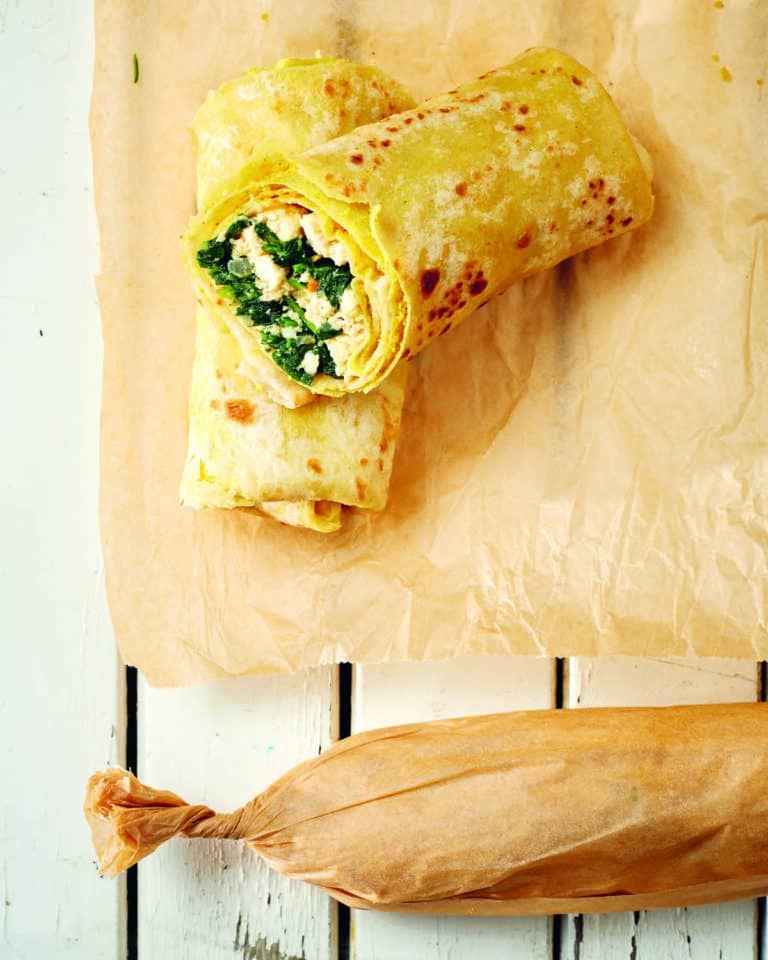 Paneer met spinazie en rotirol