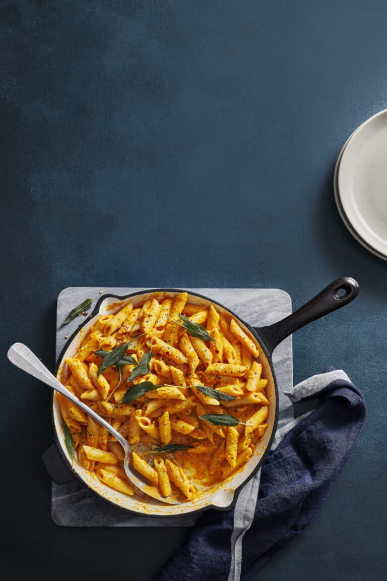 Pasta alla vodka met pompoen