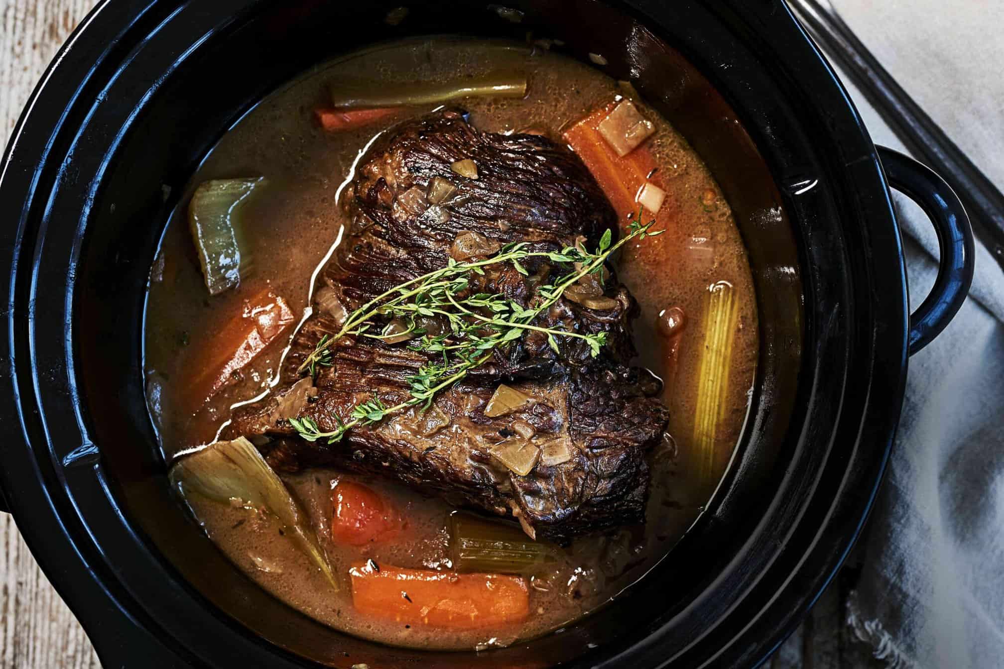 Brisketstoof met rode wijn en tijm