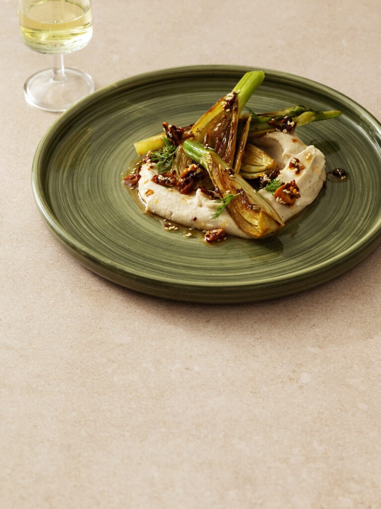 Geroosterde venkel met wittebonenpuree en crispy chiliolie