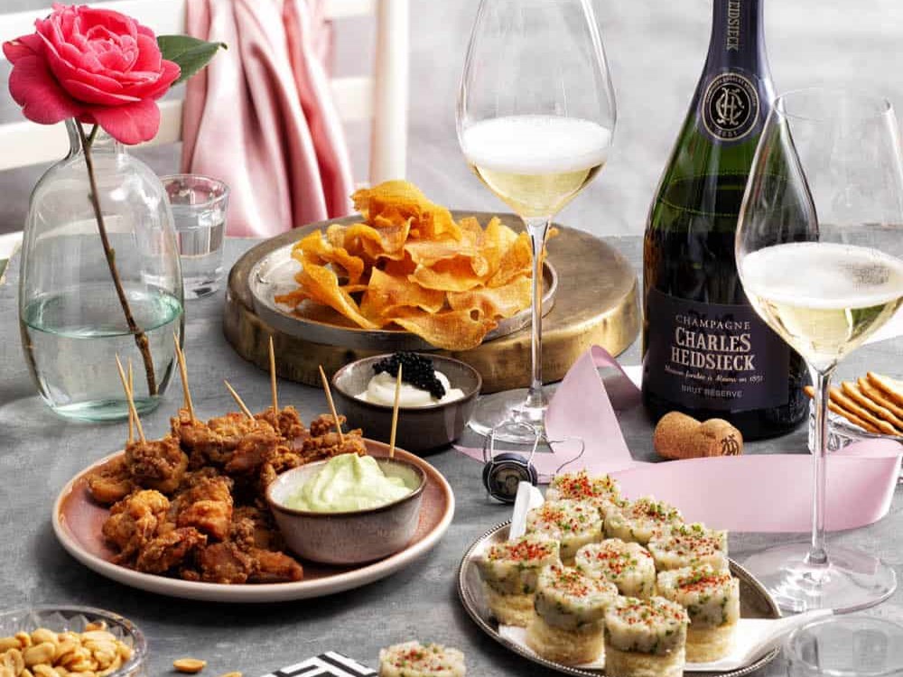 Borreltijd Les Genereux champagne en hapjes