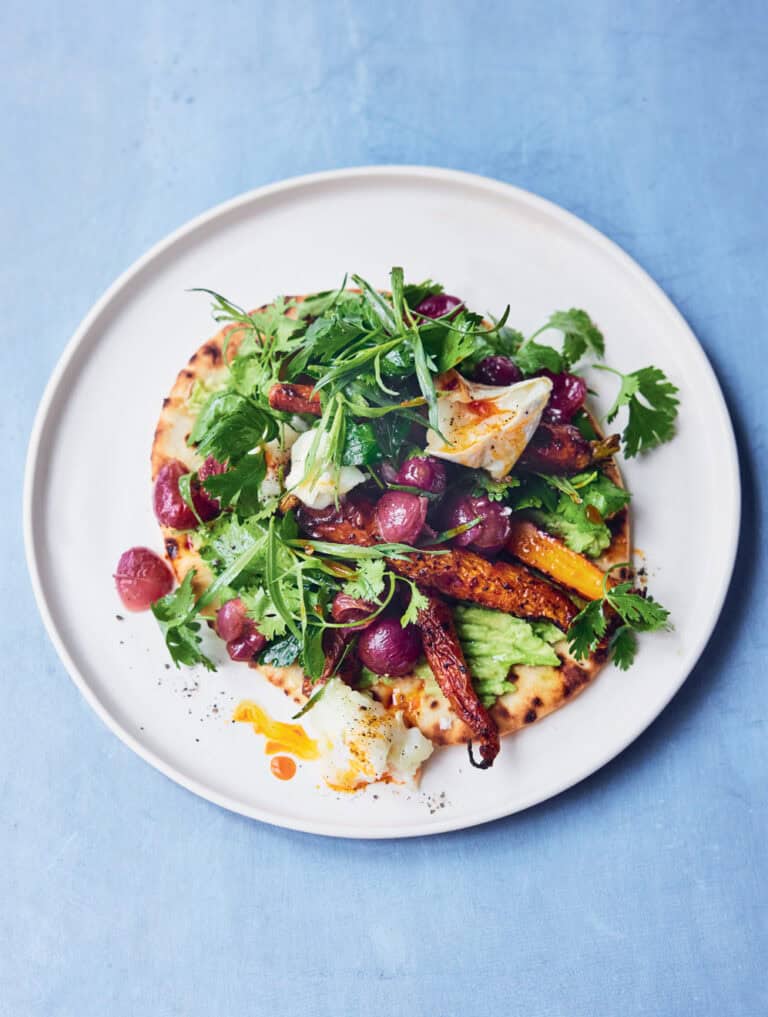 Salade met geroosterde wortel & geitenkaas