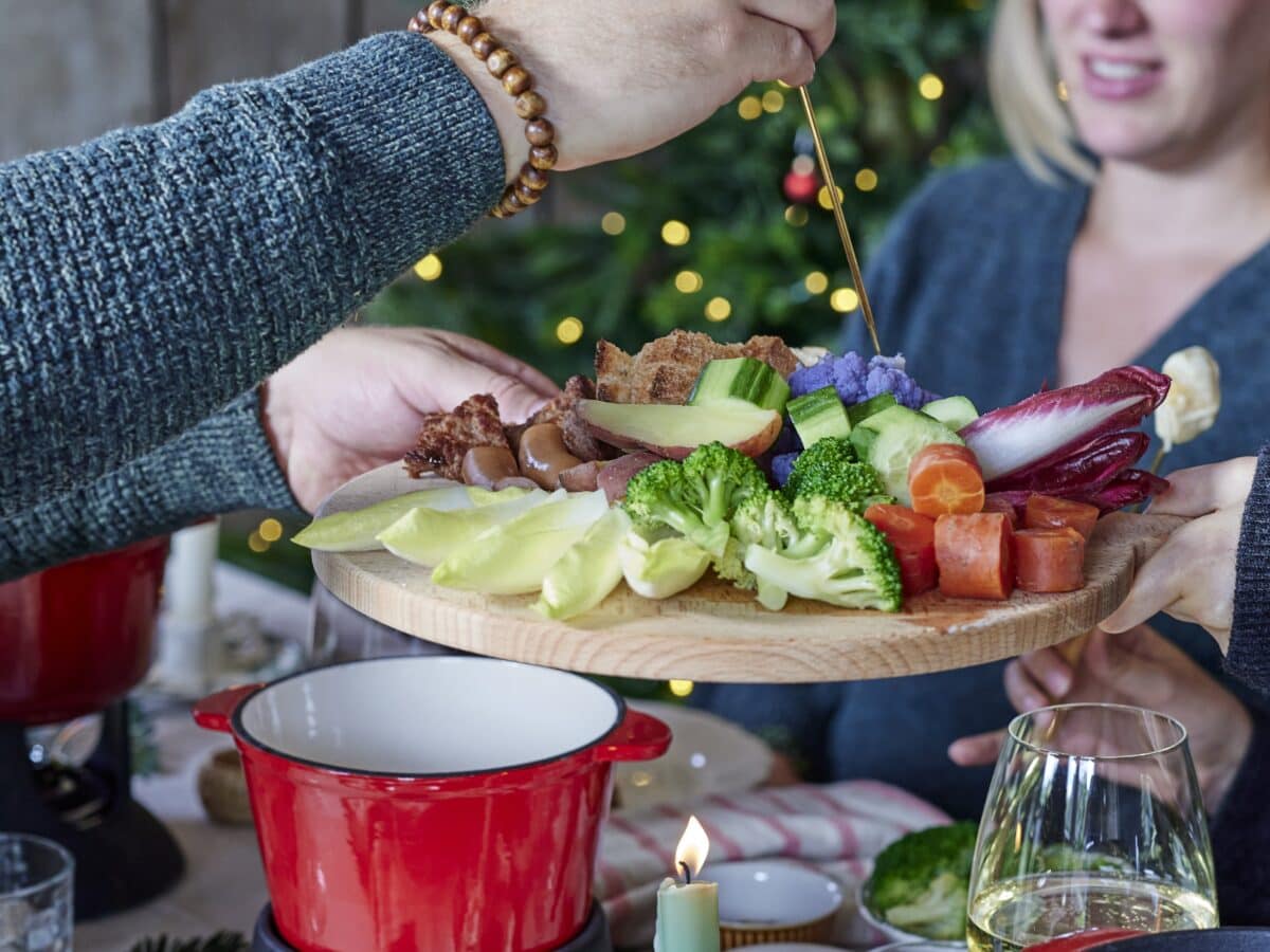 Groenten dips bij kaasfondue