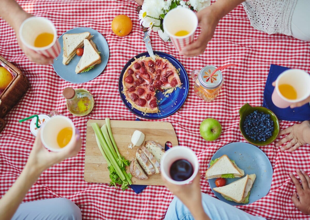 Picknick kleed met hapjes