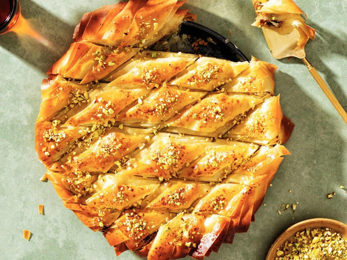 Baklava in een ronde vorm