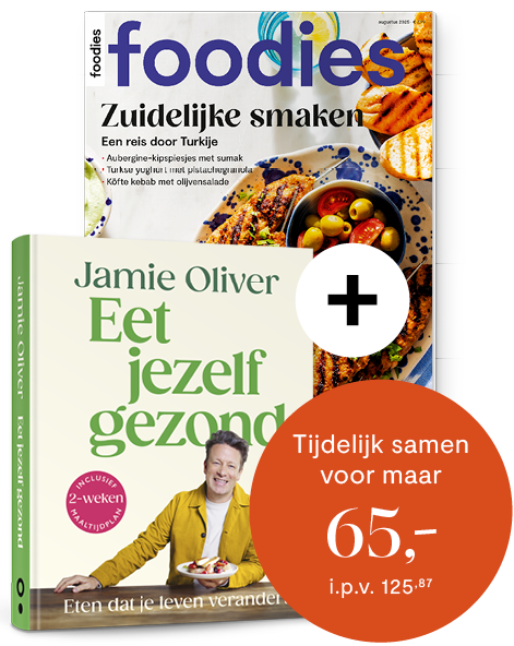 Abo actie Jamie boek en Foodies met button