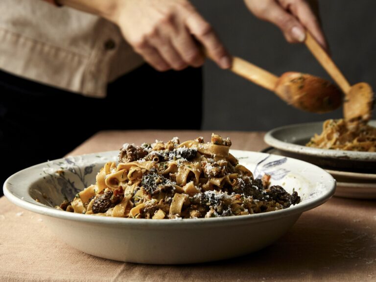 Fettuccine met kip en morieljes