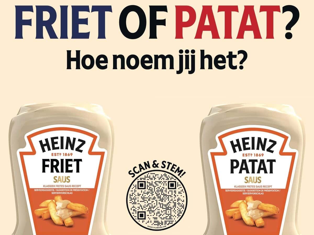 Friet of patat Heinz campagne met sauzen