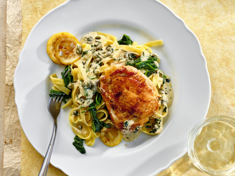 Kip piccata met tagliatelle