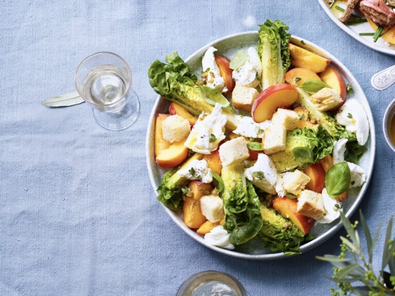 Panzanella met perzik