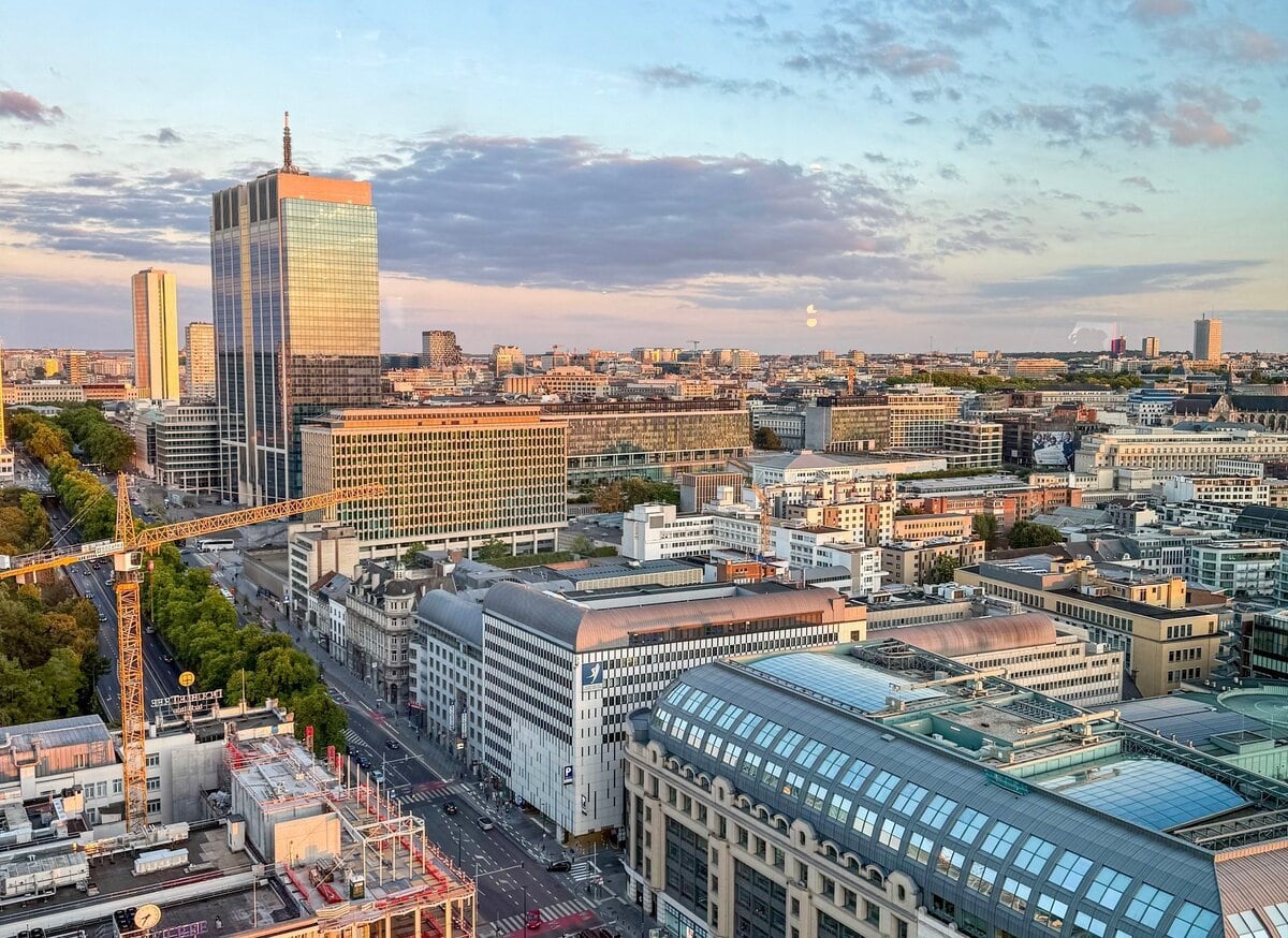 Uitzicht over de stad Brussel vanuit het hotel Cardo Brussels
