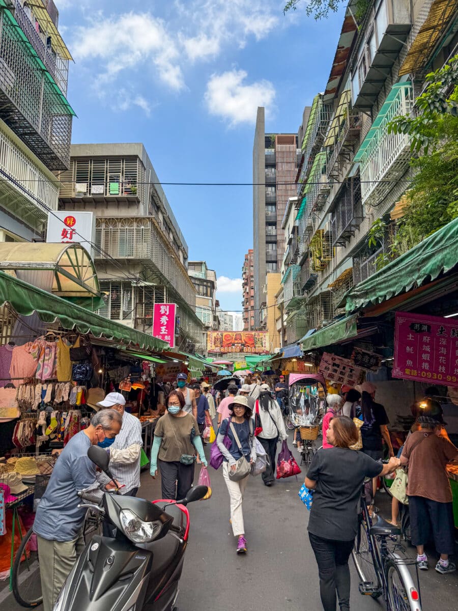 Markt met verse producten in Taipei, Taiwan