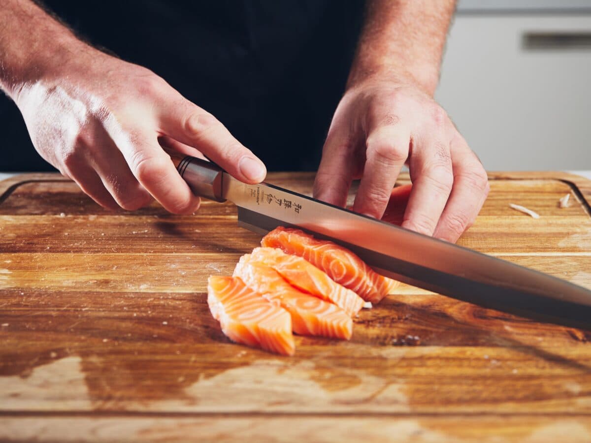 Sashimimes zalm snijden Xinzuo