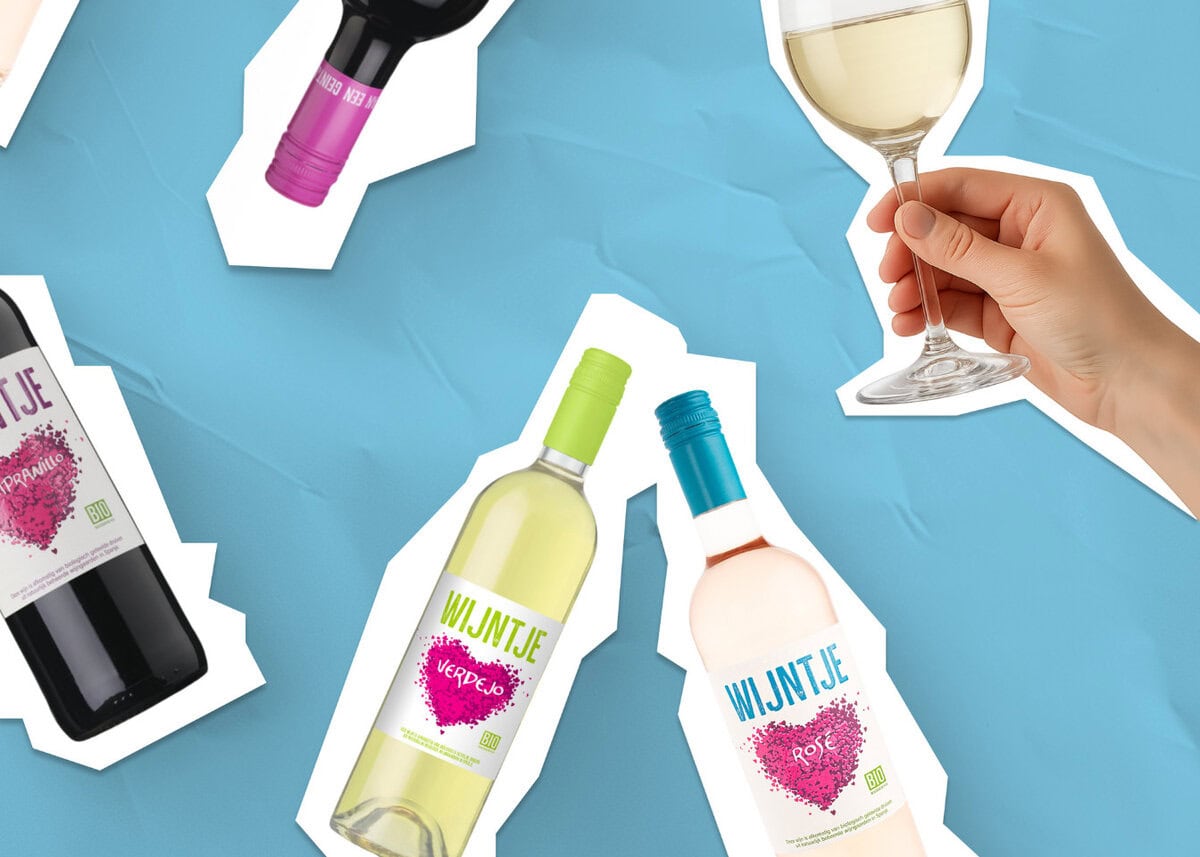 WIJNTJE wijnflessen en glas