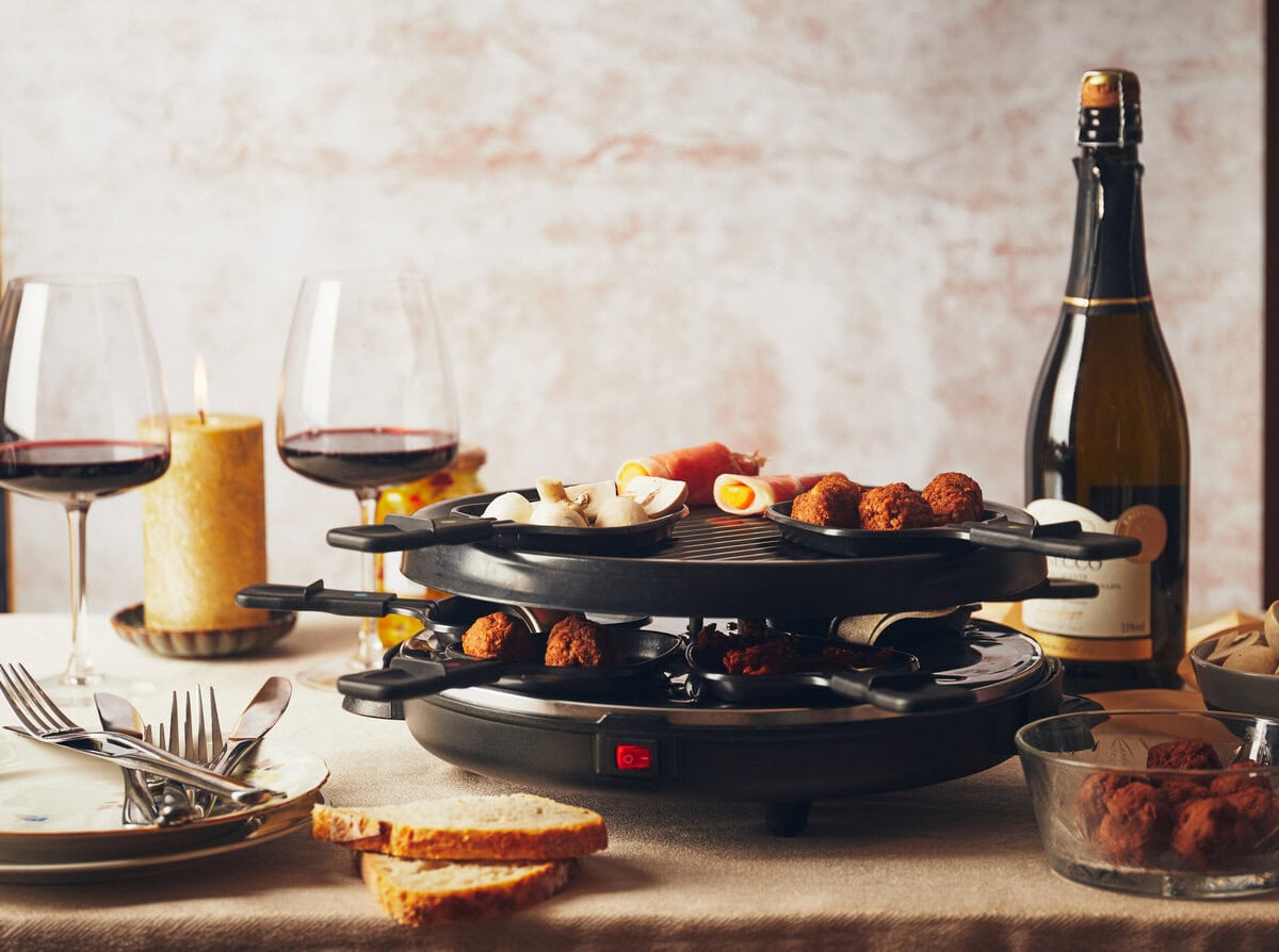 gourmetplaat met eten erop