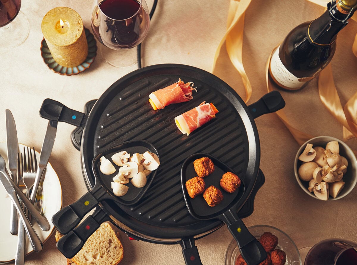 gourmetplaat met eten erop