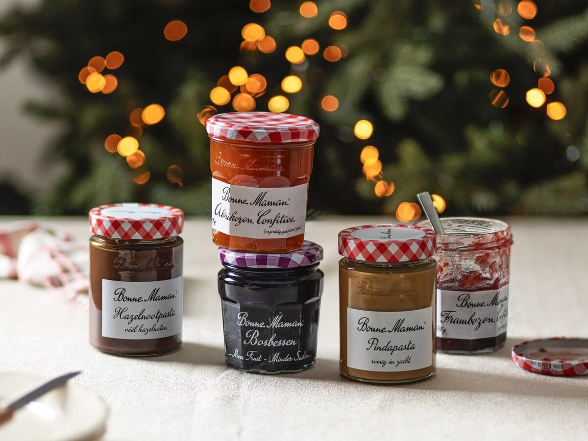 bonne maman potjes op rij