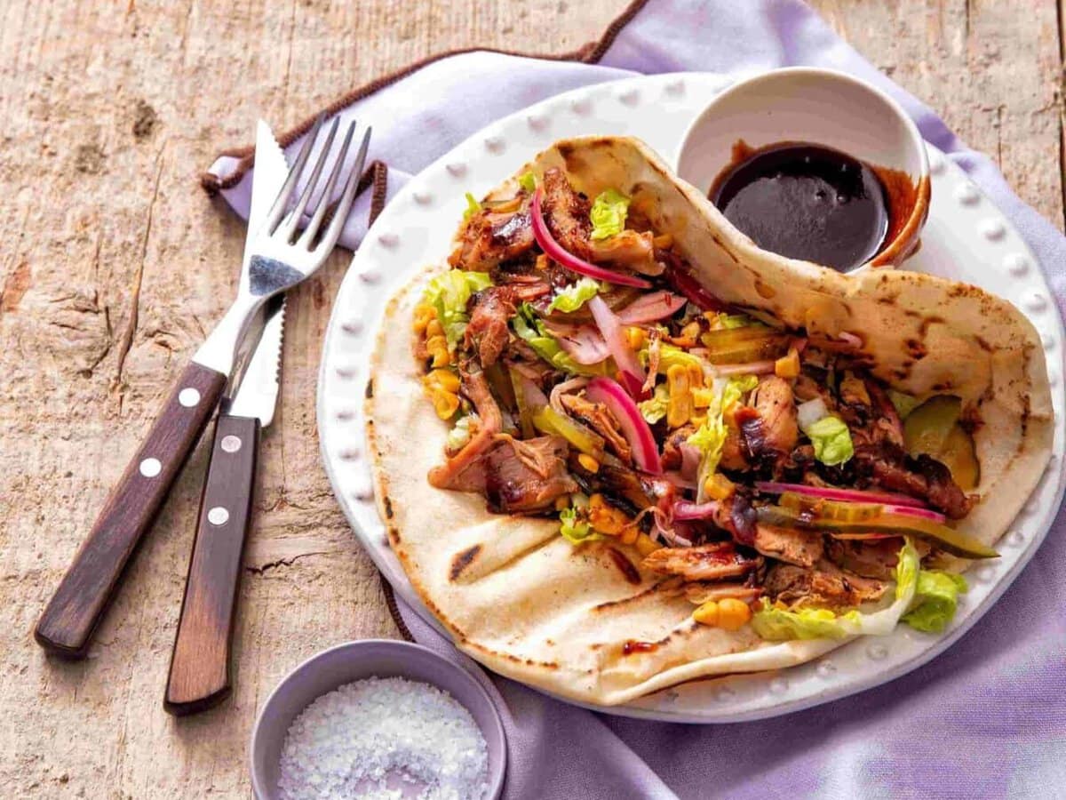 Wraps met pulled chicken