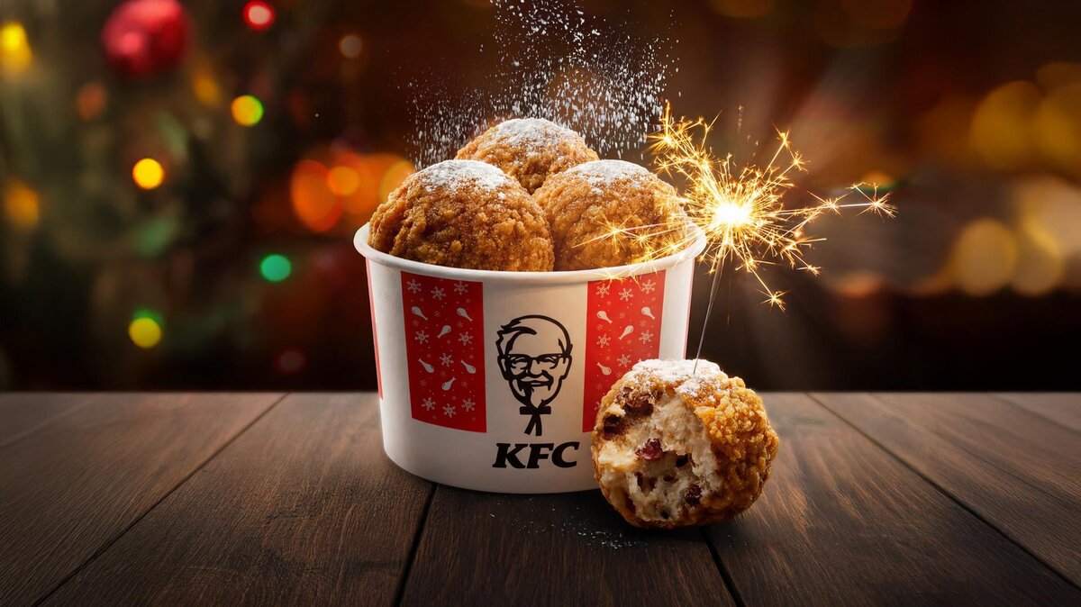 KFC oliebol in bucket met sterretje