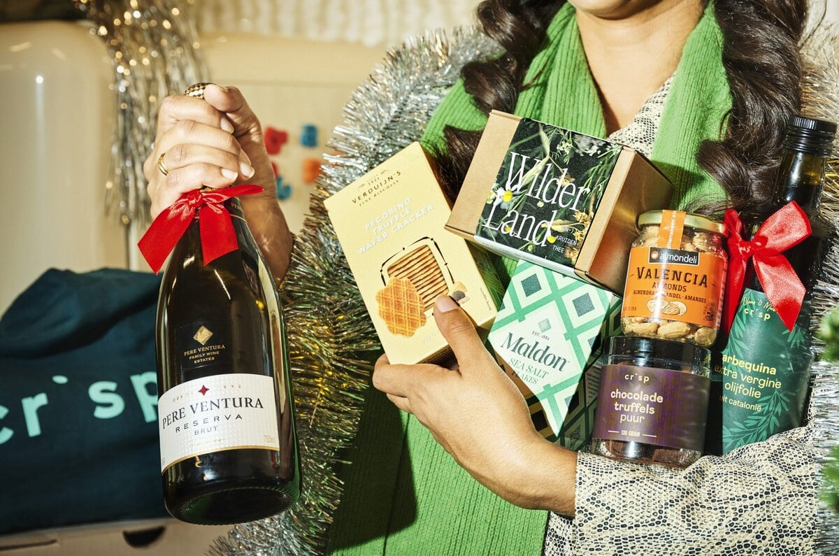 Kerstpakket Crisp met eten en drinken