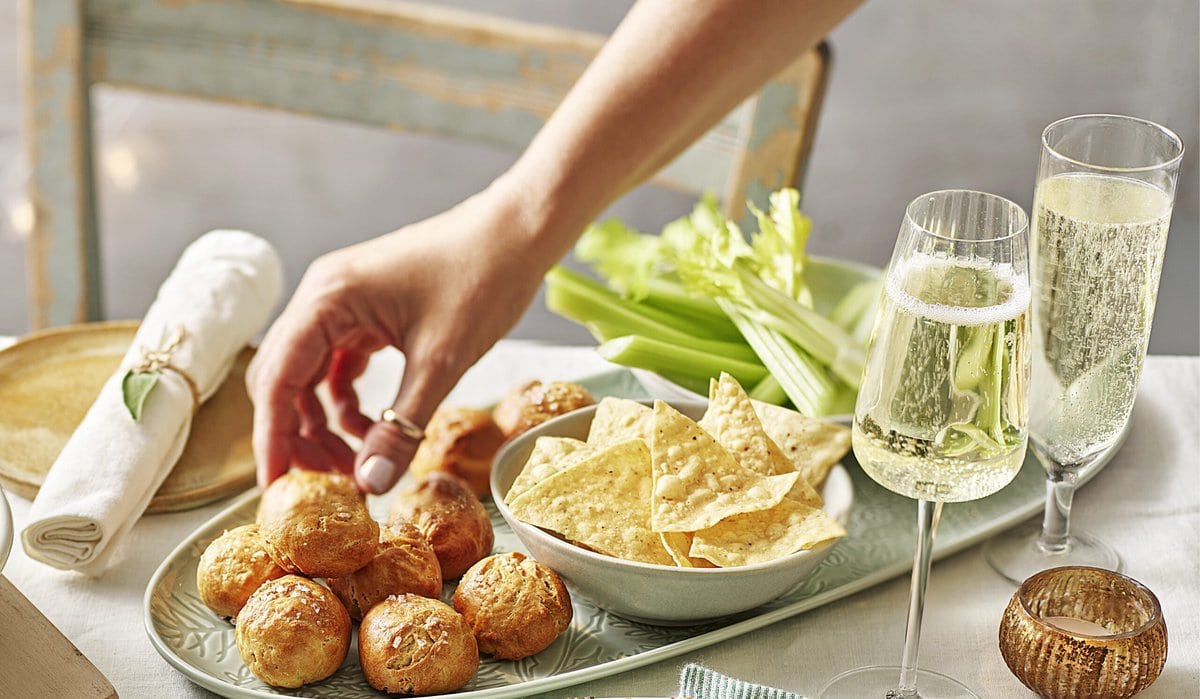 Pretzelballetjes met champagne