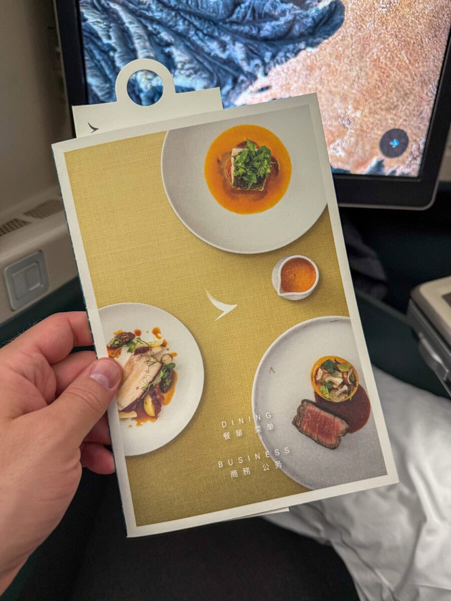 Menukaart Cathay Pacific