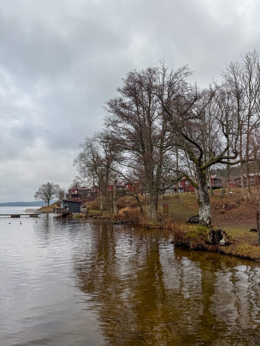 Uitzicht over het meer bij Nääs in Zweden