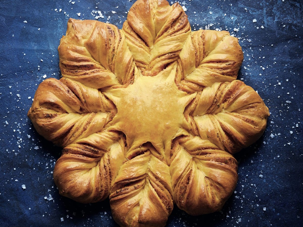 Pompoenbrood in een stervorm