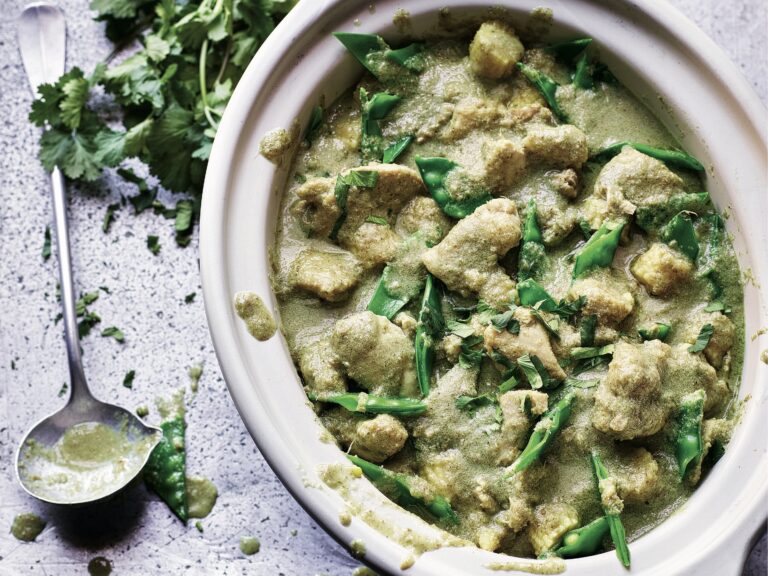 Thaise groene curry met kip uit de slowcooker