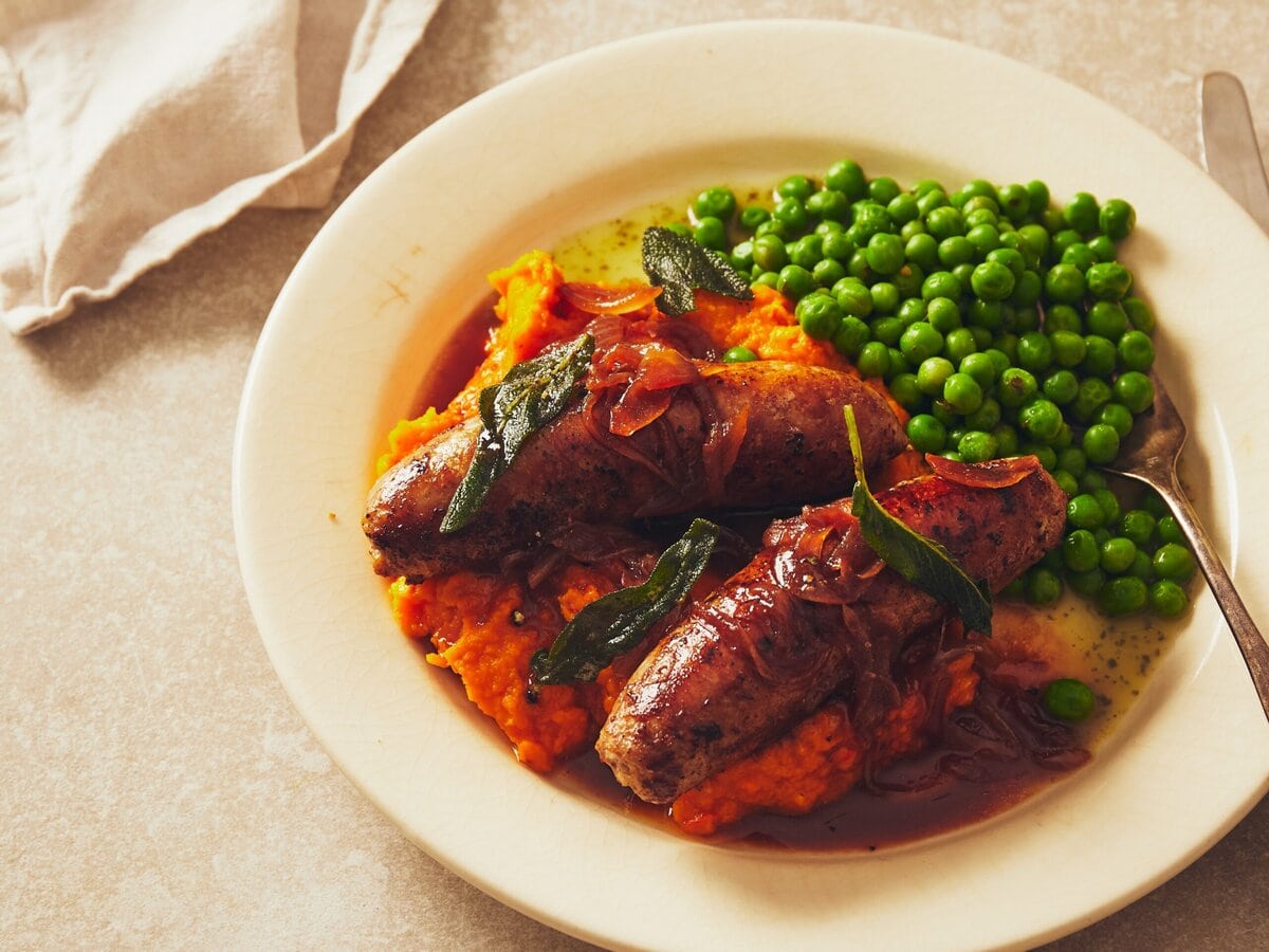 bord met bangers en mash