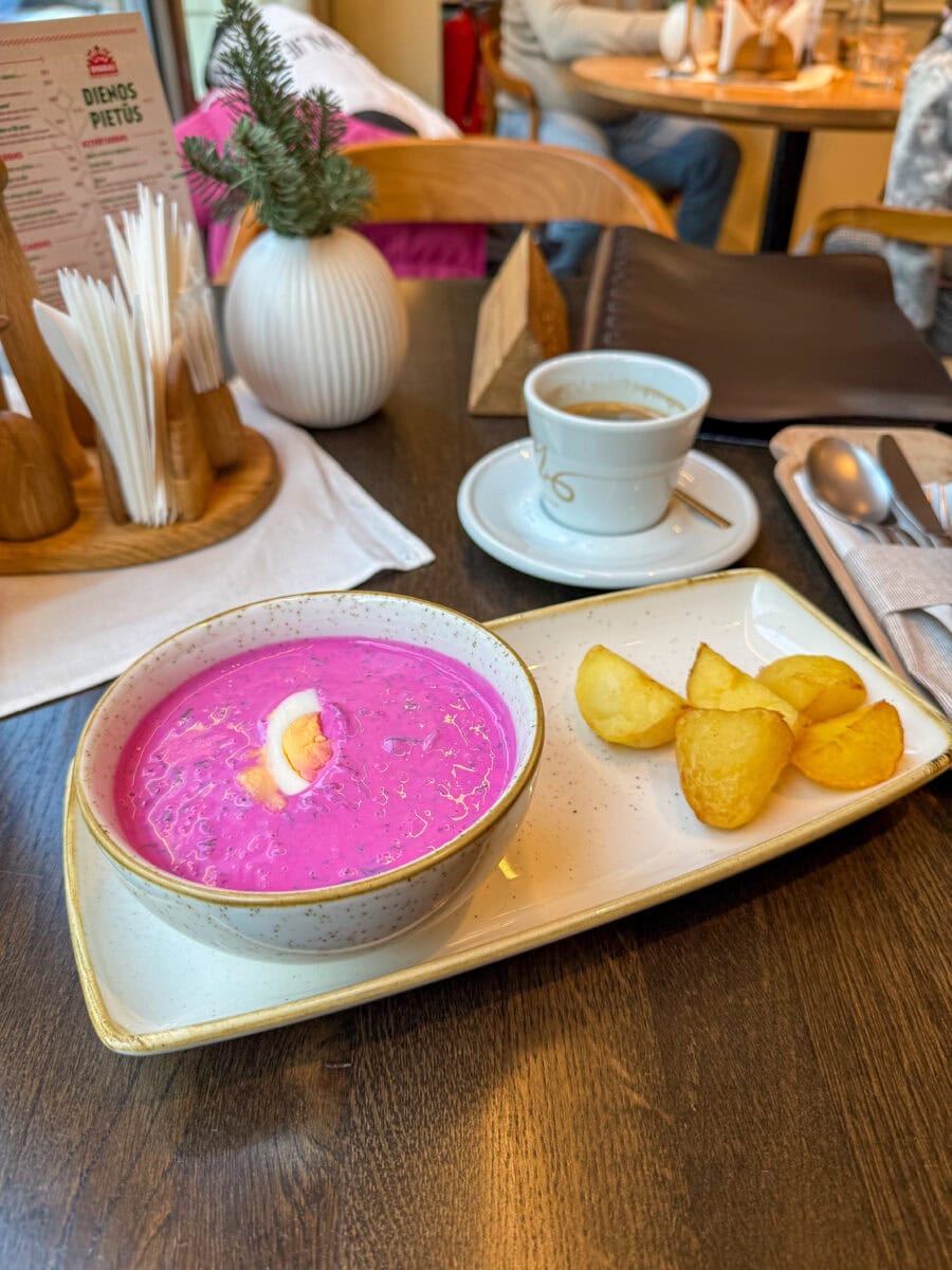 Lokale soep šaltibarščiai in Vilnius