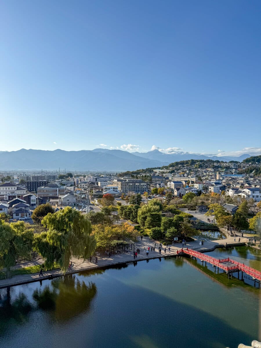 Uitzicht vanuit het kasteel van Matsumoto