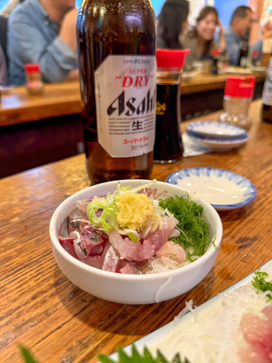 Tartaar van verse makreel in Tokio