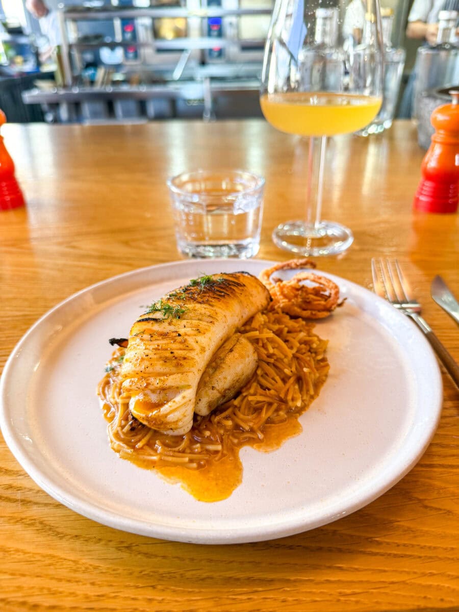 Inktvis met Portugese pasta bij Three House op Madeira