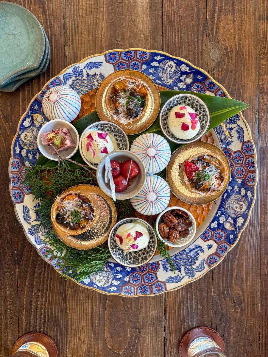 Lunch met verschillende gerechtjes in Kochi, Japan