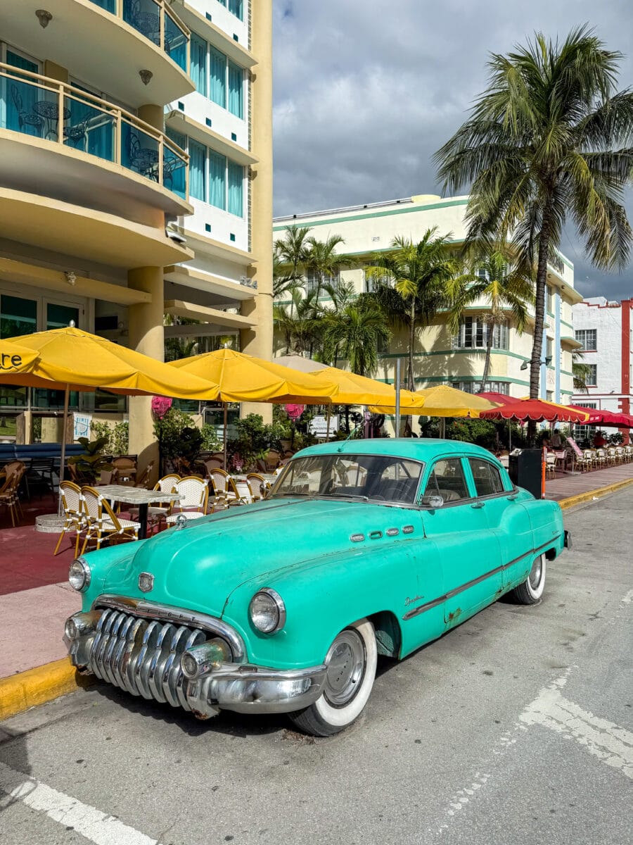 Oude auto in Miami Beach