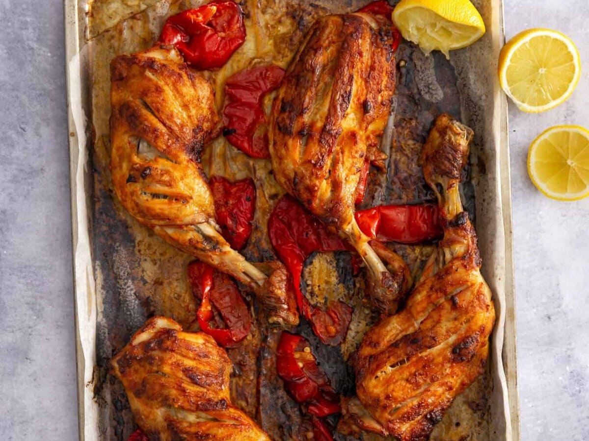 gemarineerde kip op ovenschaal