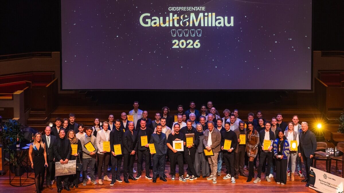 Winnaars van de Gault&Millau Awards 2026 op het podium