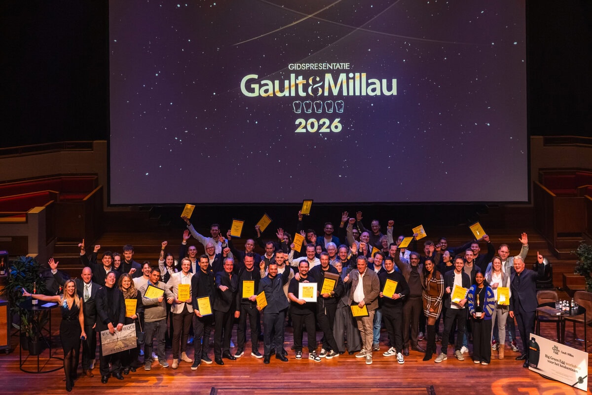 Winnaars van de Gault&Millau Awards 2026 op het podium
