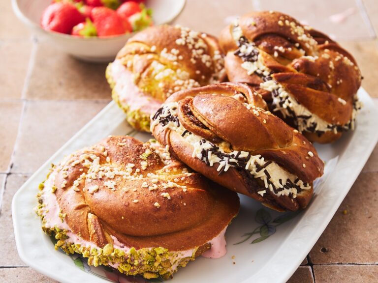 Ice-cream sandwich met Deense knopen