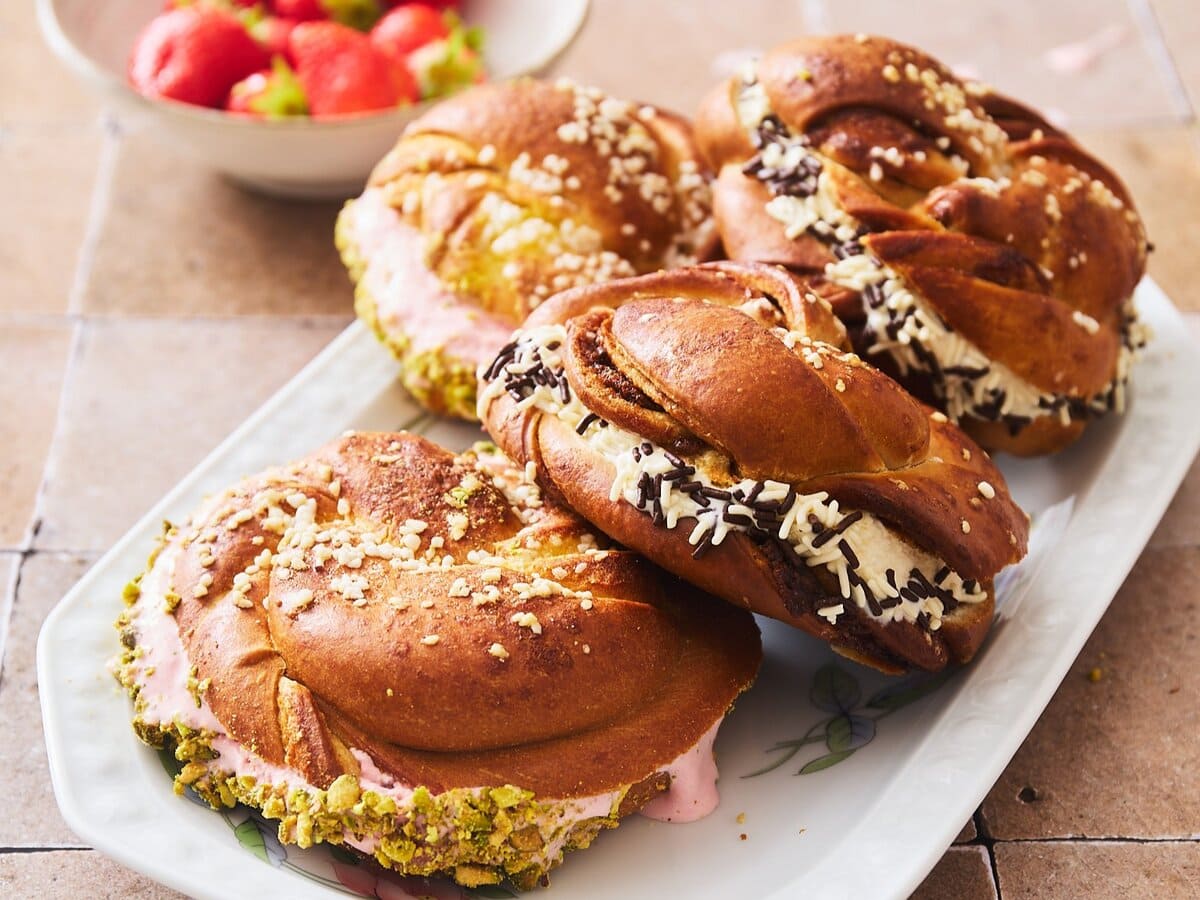 ijssandwiches van deense knopen