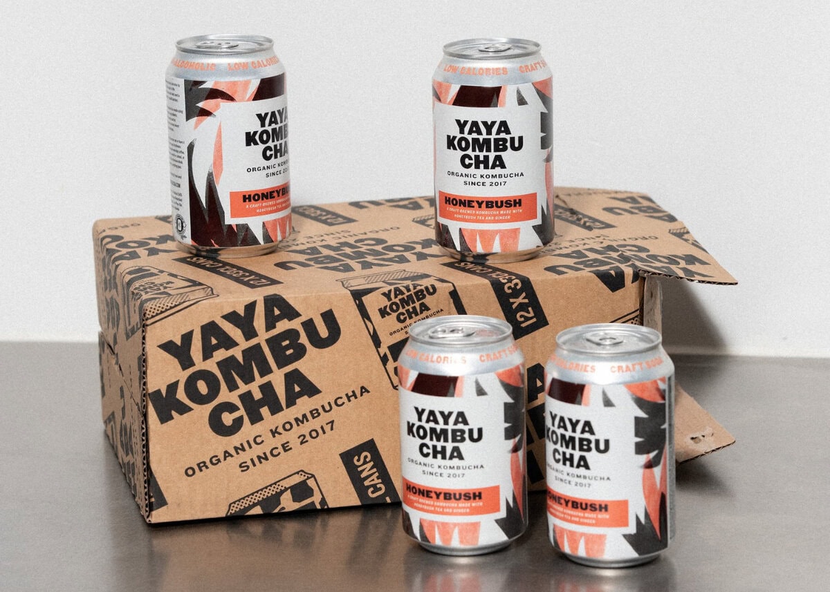 Yaya kombucha blikjes en doos