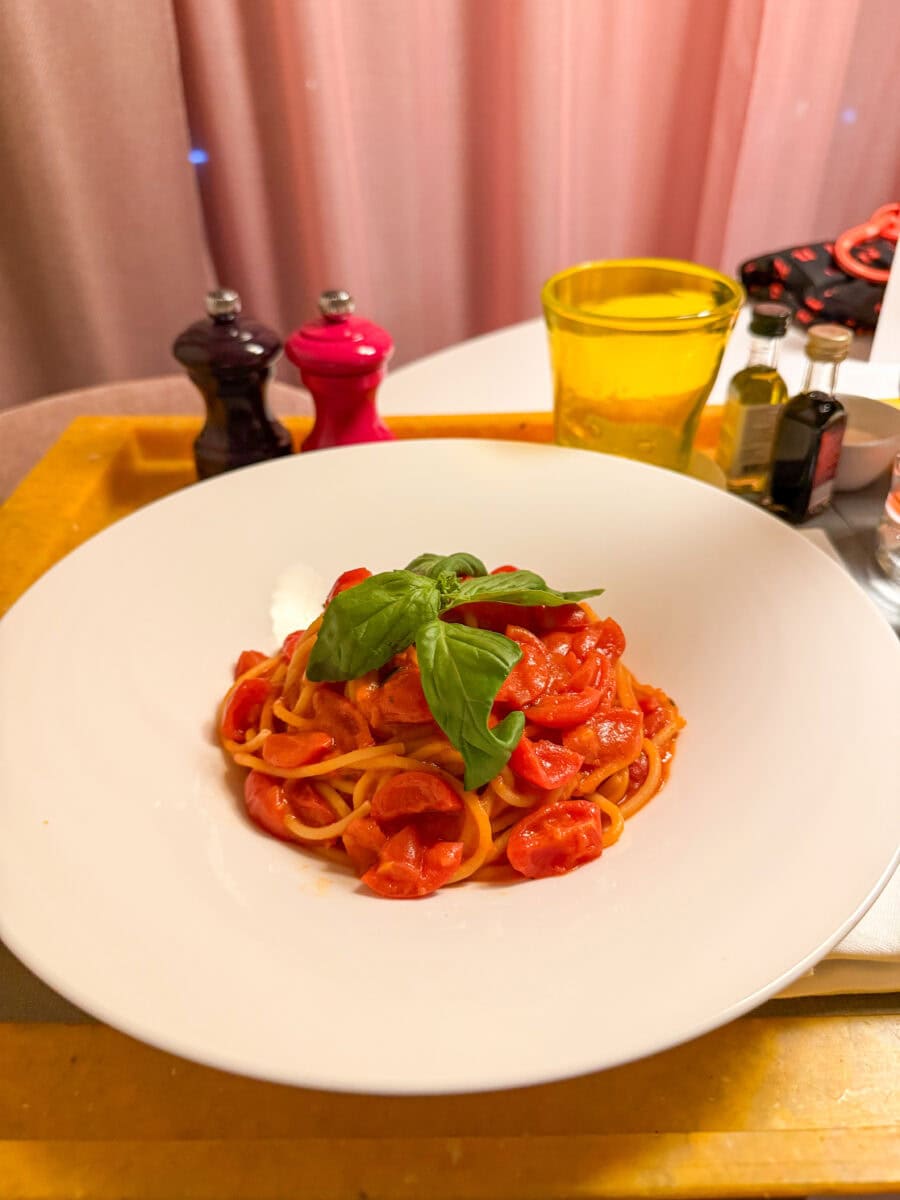 Spaghetti met tomatensaus in Milaan