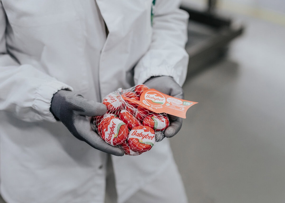 Babybel kaasjes in netje