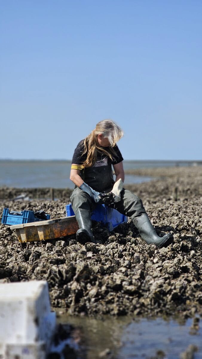Barbara van Wilde Wadoesters raapt oesters