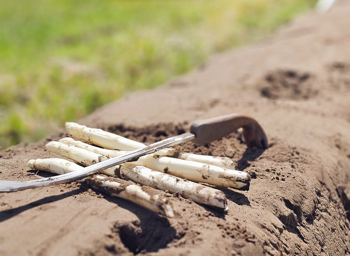 Asperges op het land in Friesland