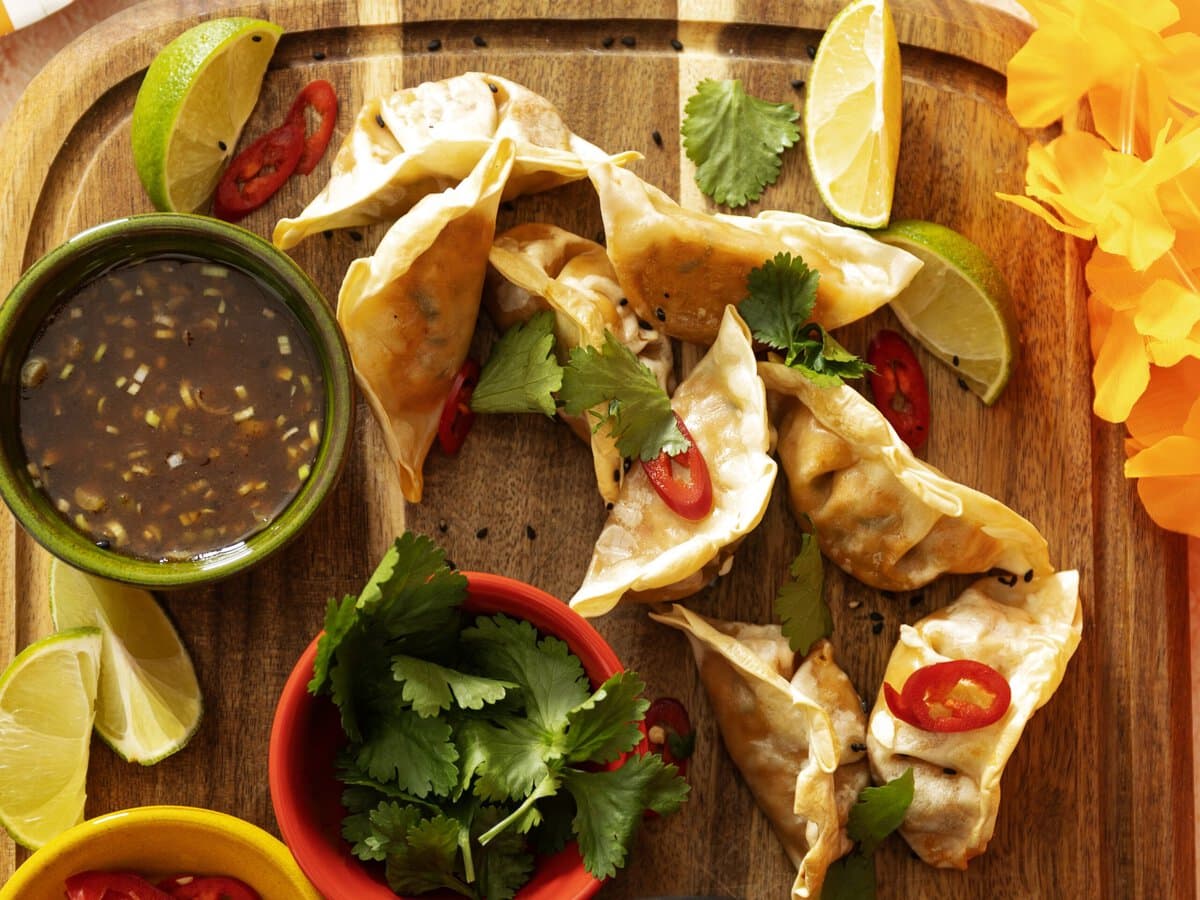Dumplings met spicy kipgehakt