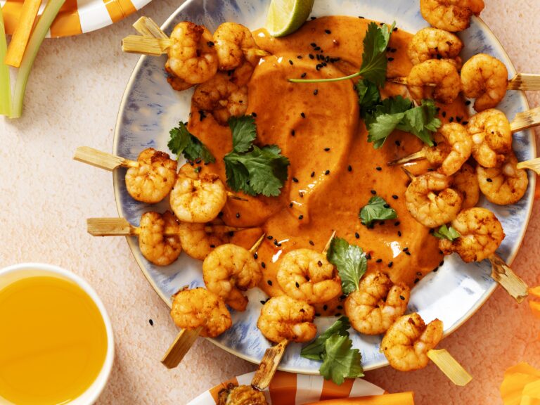 Garnalenspiesjes met gochujangmayonaise