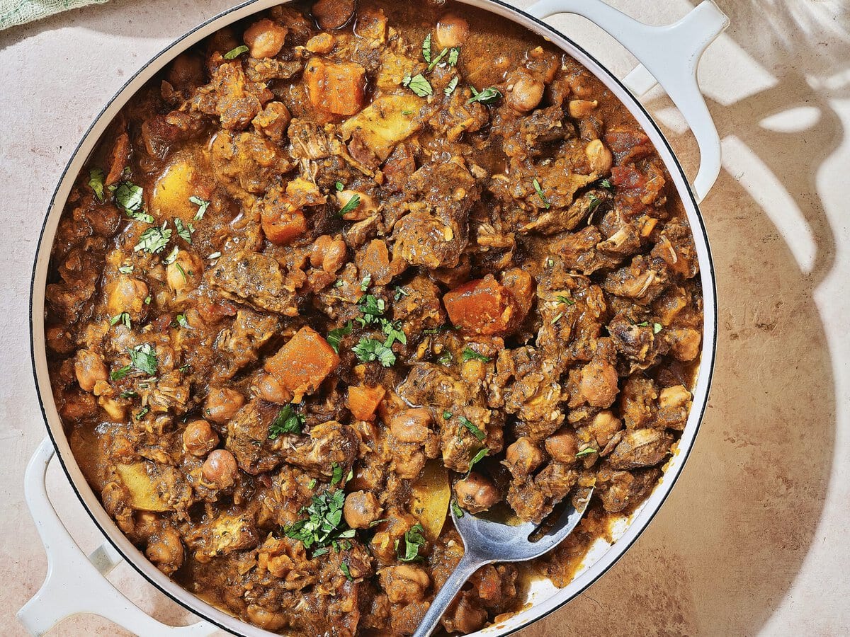 Tajine stoofpot met lam, abrikoos, kikkerwt