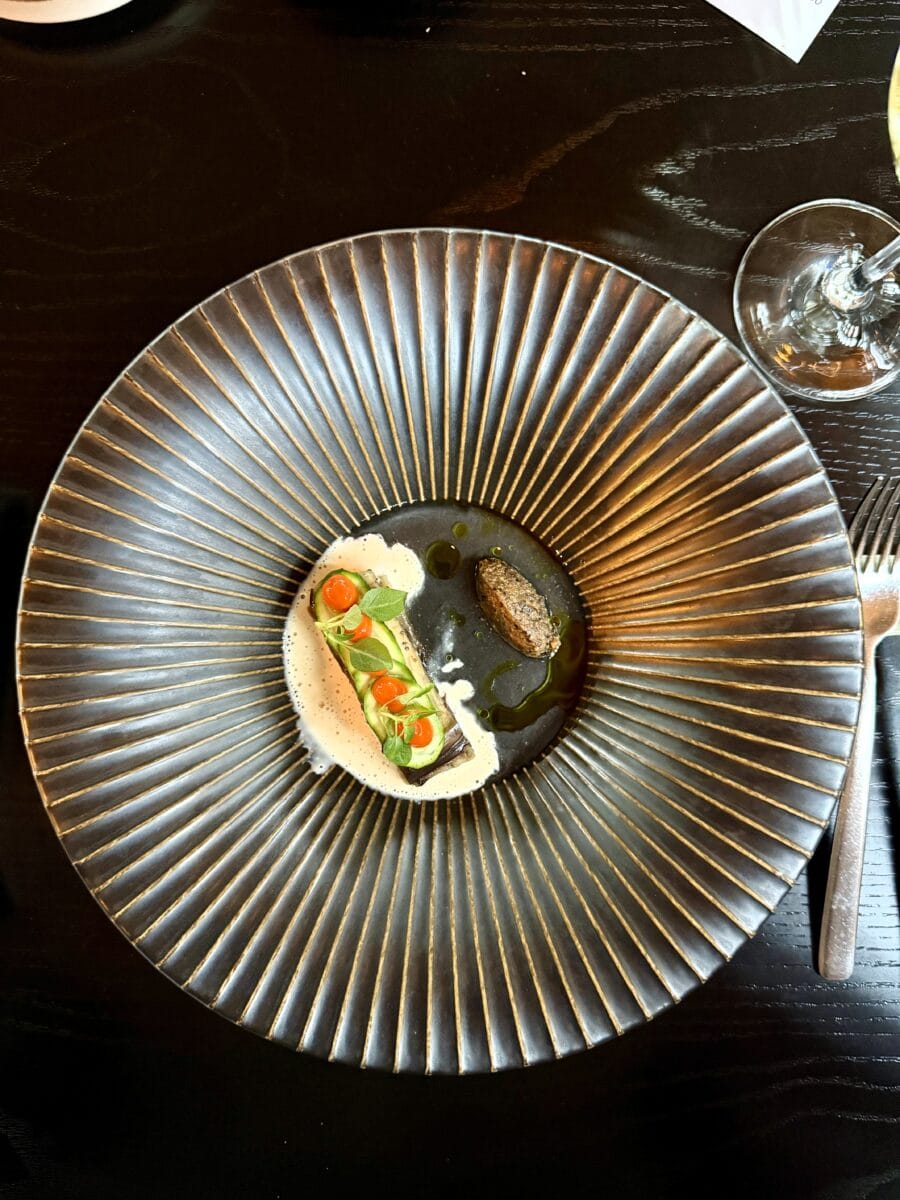 Gerecht met groenten bij Restaurant Unique in Gouda